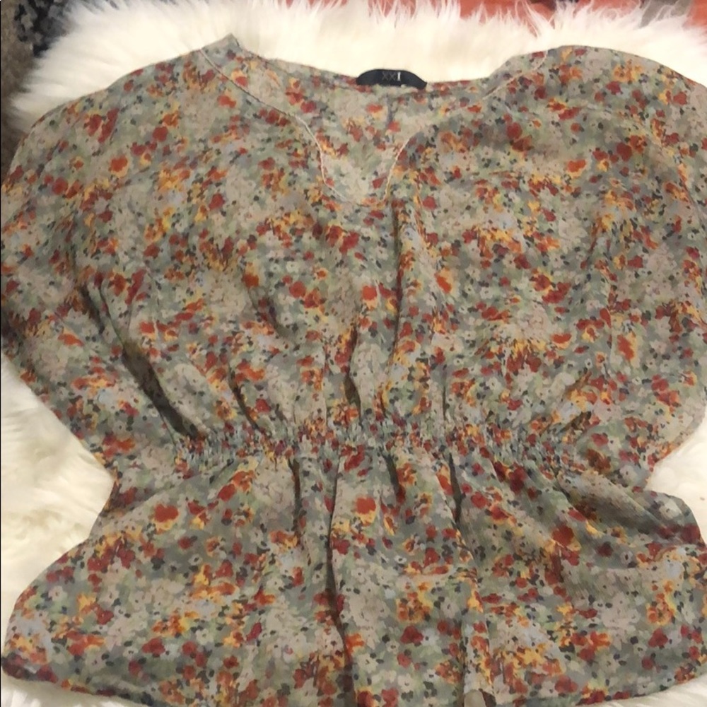 Flower sheer top